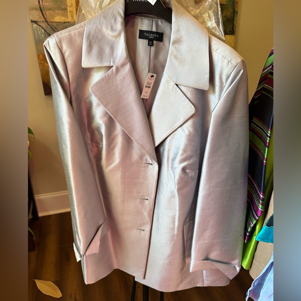 Talbots Long jacket new with tags. Color platinum. Size 22W